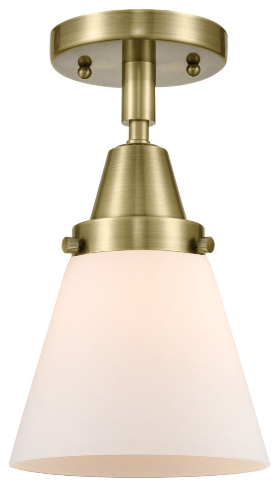 Innovations Lighting 447-1C-AB-G61 Small Cone 1 Light 6.25" Flush Mount