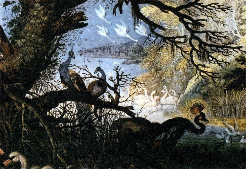 Roelandt Jacobszoon Savery Landscape with Birds (detail) Gallery Wrapped Canvas
