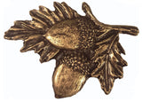 Acorns On Branch Cabinet Knob, Antique Brass