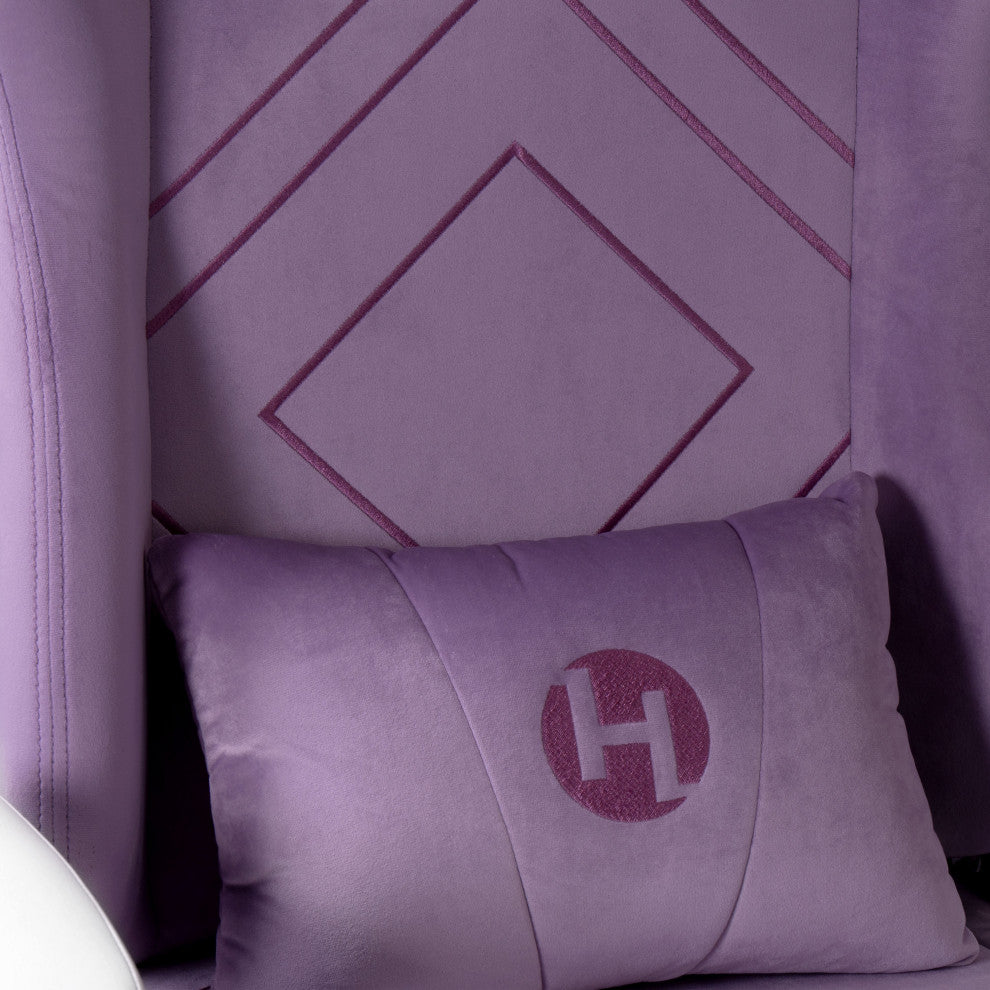 Techni Sport TSF45C Velvet Memory Foam Gaming Chair "“ White, Purple