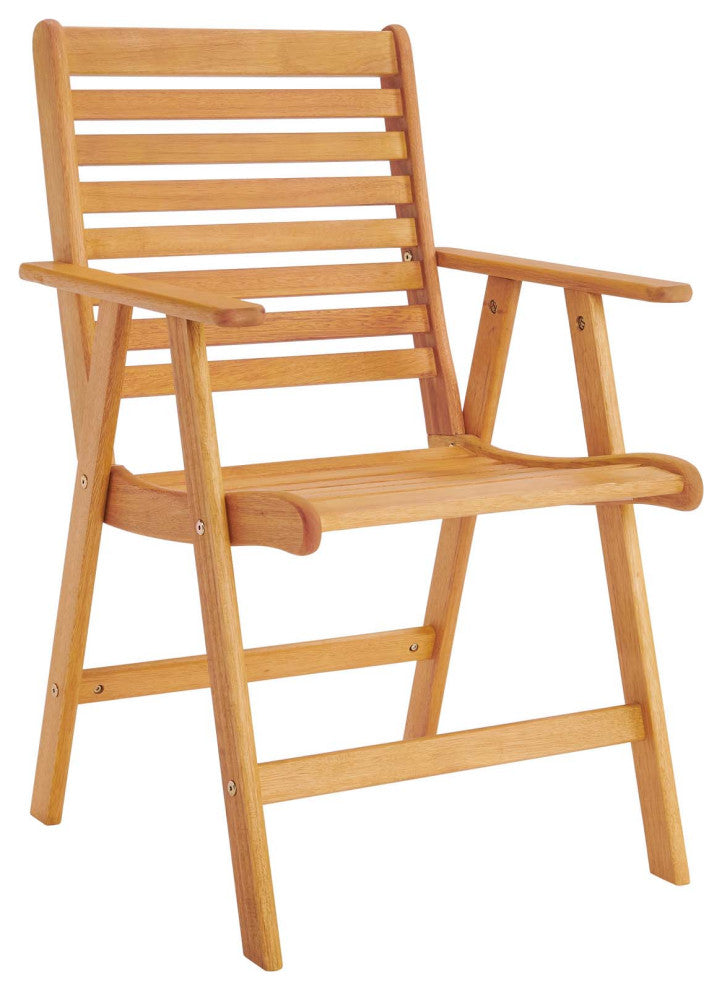 Hatteras 5 Piece Outdoor Patio Eucalyptus Wood Dining Set Natural