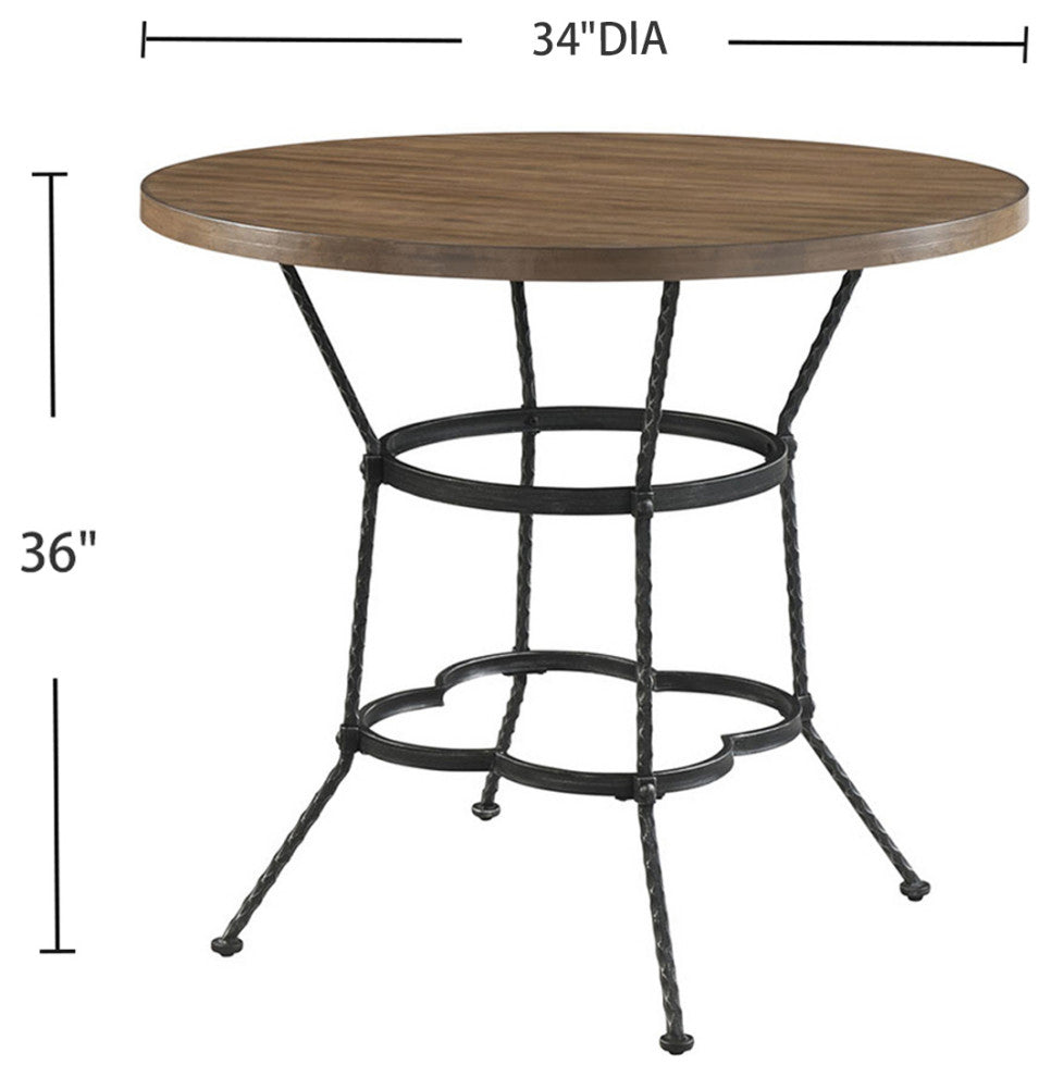 5-Piece Counter Height Set, Walnut/Antique Black