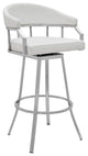 Counter Stool, Brushed Stainless Steel Frame With Padded Seat and Curved Back, W