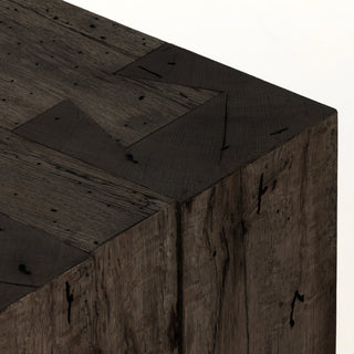 Abaso Console Table Ebony Rustic Wormwood Oak