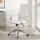 Computer Work Desk High Back Chair, Faux Leather, White, Home Business Office