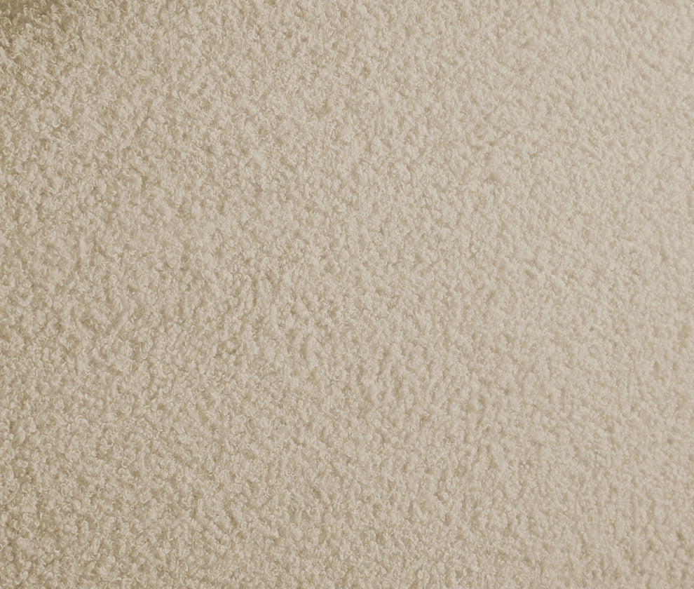 Rudy Beige Teddy Fabric Twin Bed