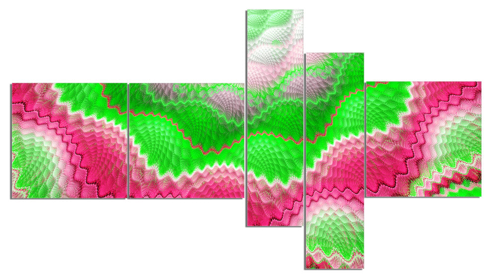 Snake Skin Exotic Flower, Abstract Wall Art Canvas, 60"x32", 5 panels