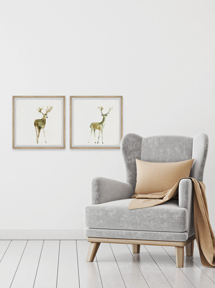 Little Deer Diptych, 2-Piece Set, 24x24 Panels