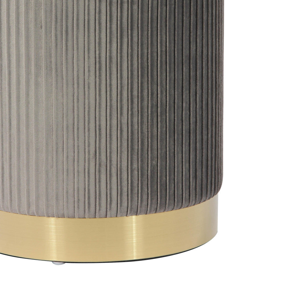 Zoe Grey Velvet Storage Ottoman - Grey