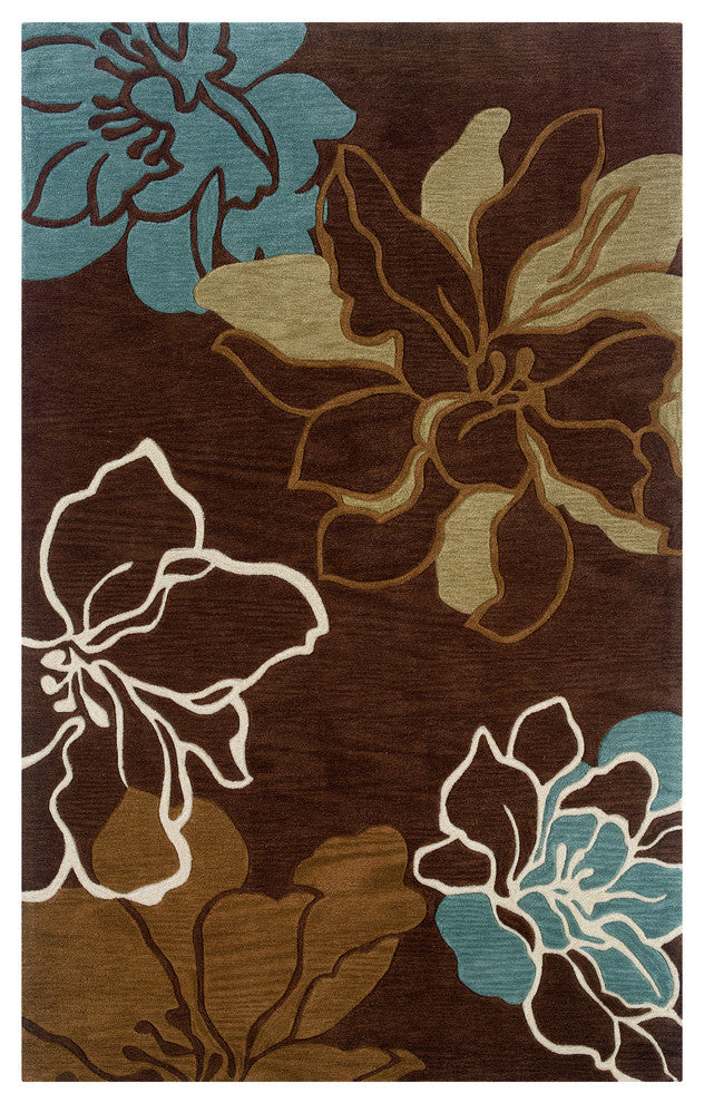 Trio Collection Space Dyed Brown And Turquoise 8 X 10