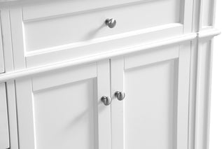 Home Living Vanity with Carrara White Marble Countertop, White, 60", Double Sink