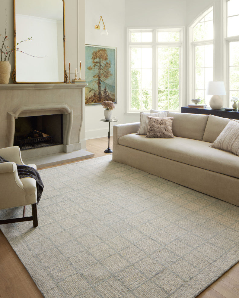 Chris Loves Julia x Loloi Francis Silver / Sky 7'-9" x 9'-9" Area Rug