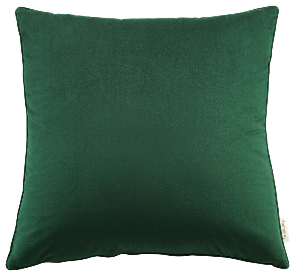Enhance 24" Performance Velvet Throw Pillow, Green