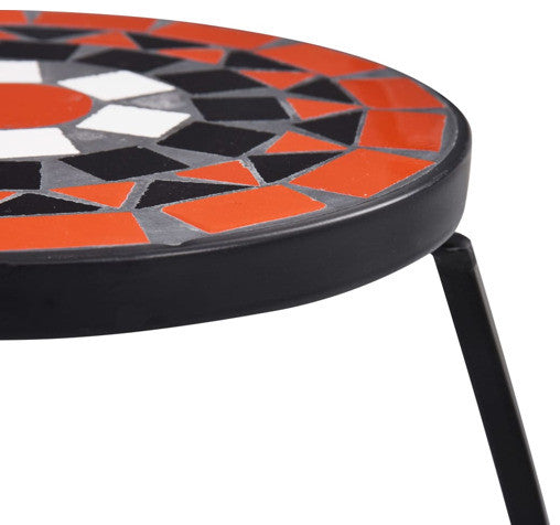vidaXL Mosaic Tables 3 pcs Terracotta and White Ceramic