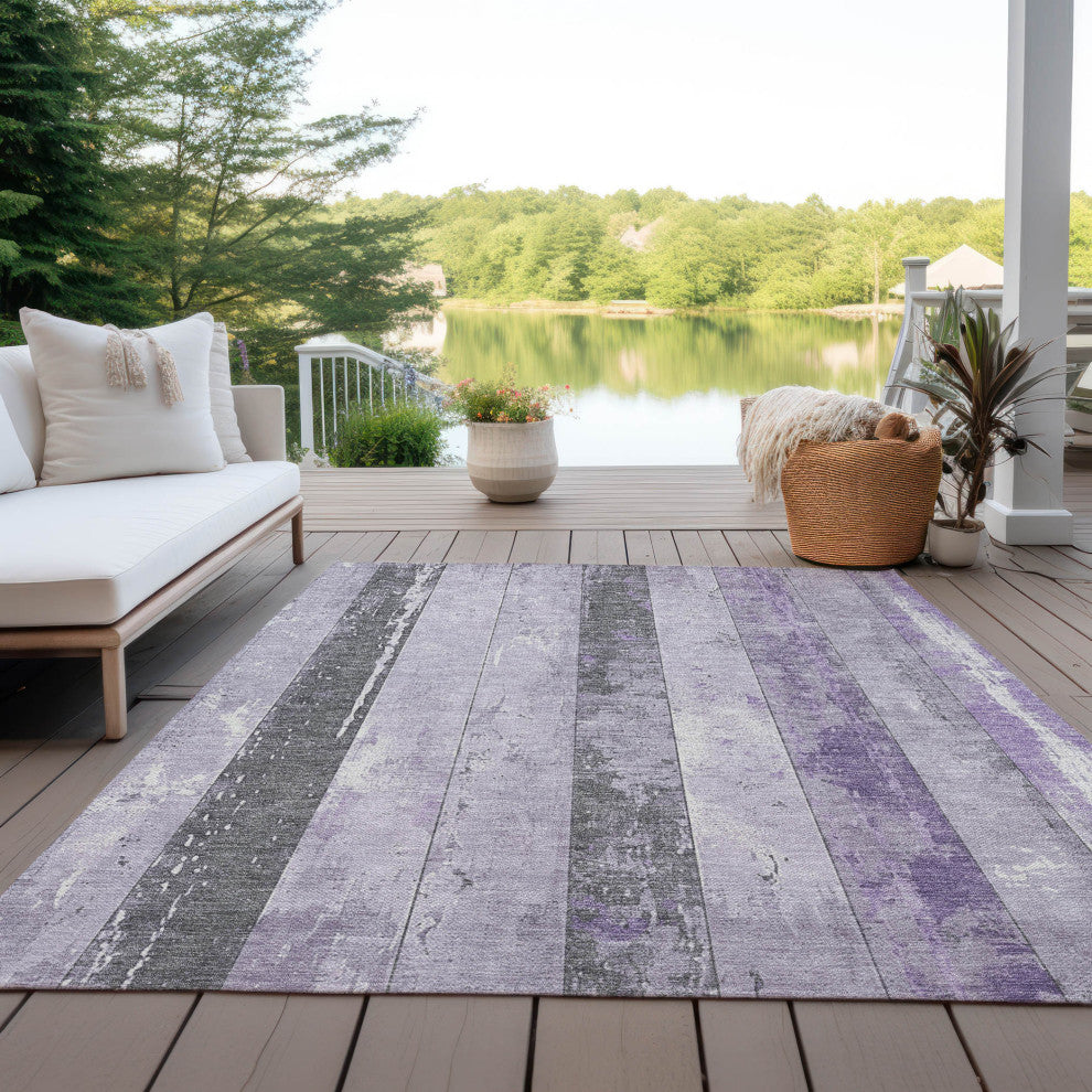 Machine Washable Indoor/Outdoor Chantille ACN1868 Violet 10' x 14' Rug