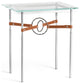 Equus Side Table, Sterling Finish, Dark Smoke Accents, Chestnut Leather Strap