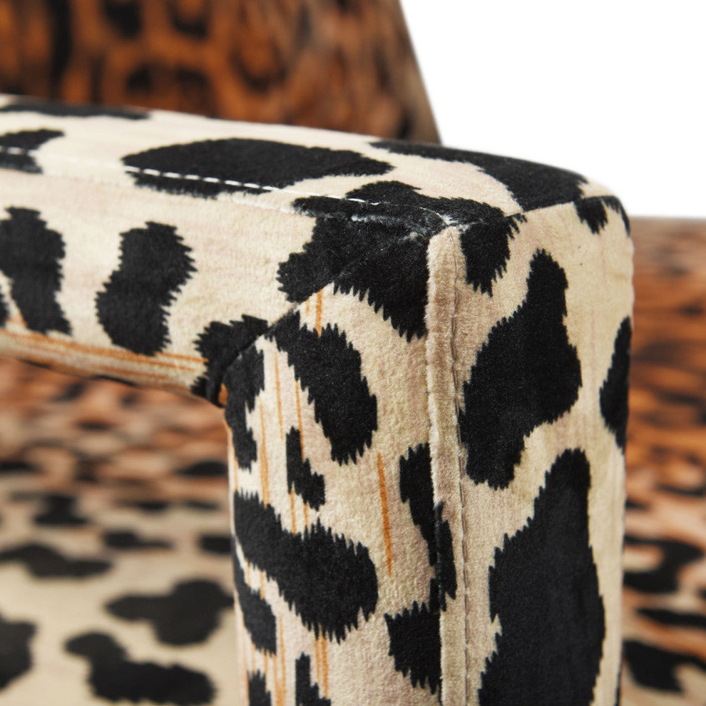 Dann Foley Lounge Chair Brown Cheetah Printed Upholstery