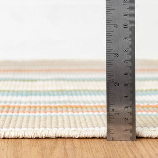 Dash & Albert Daphne Stripe Sky Handwoven Cotton Rug, Multi, Runner-2'6" x 8'