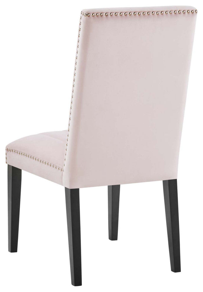Dining Chair, Nailhead, Set of 2, Pink, Velvet, Modern, Cafe Bistro Hospitality