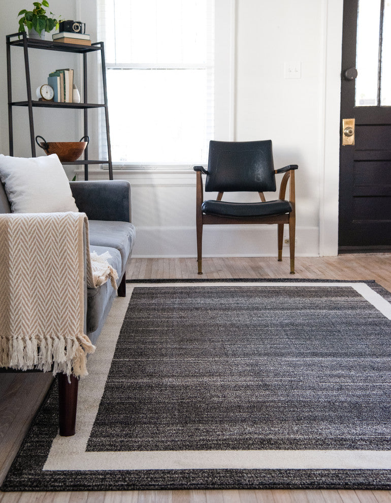 Unique Loom Black Del Mar Maria 5' 0 x 8' 0 Area Rug