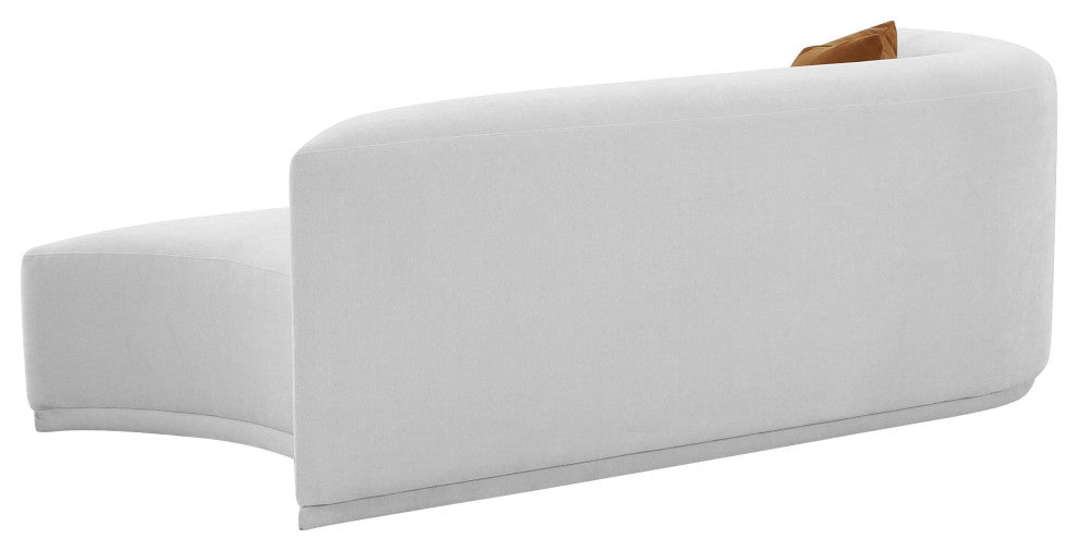 Fickle Grey Velvet Modular LAF Loveseat - Grey