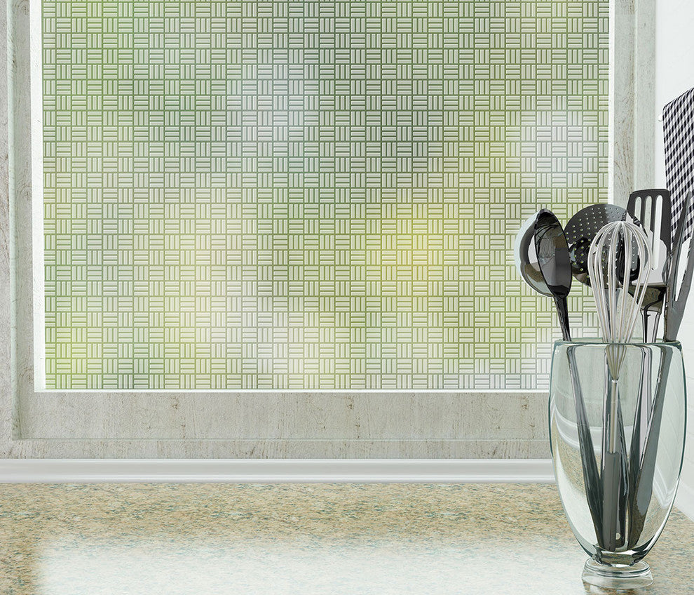 Egyptian Weave Privacy Film, Non-Adhesive, Large 48"x84"