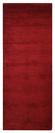 HAND KNOTTED LOOM SILK ECO-FRIENDLY AREA RUGS-Runner,Red Color,Solid Design, [Runner] 2'8"x10'