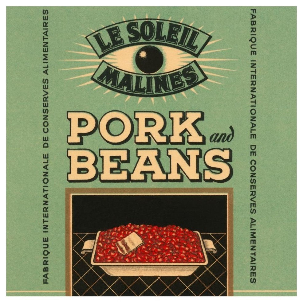 "Le Soleil Malines - Pork & Beans" Digital Paper Print by Retrolabel, 46"x46"