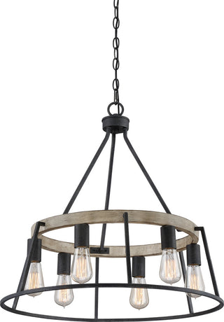Quoizel BRT5006GK Six Light Chandelier Brockton Grey Ash