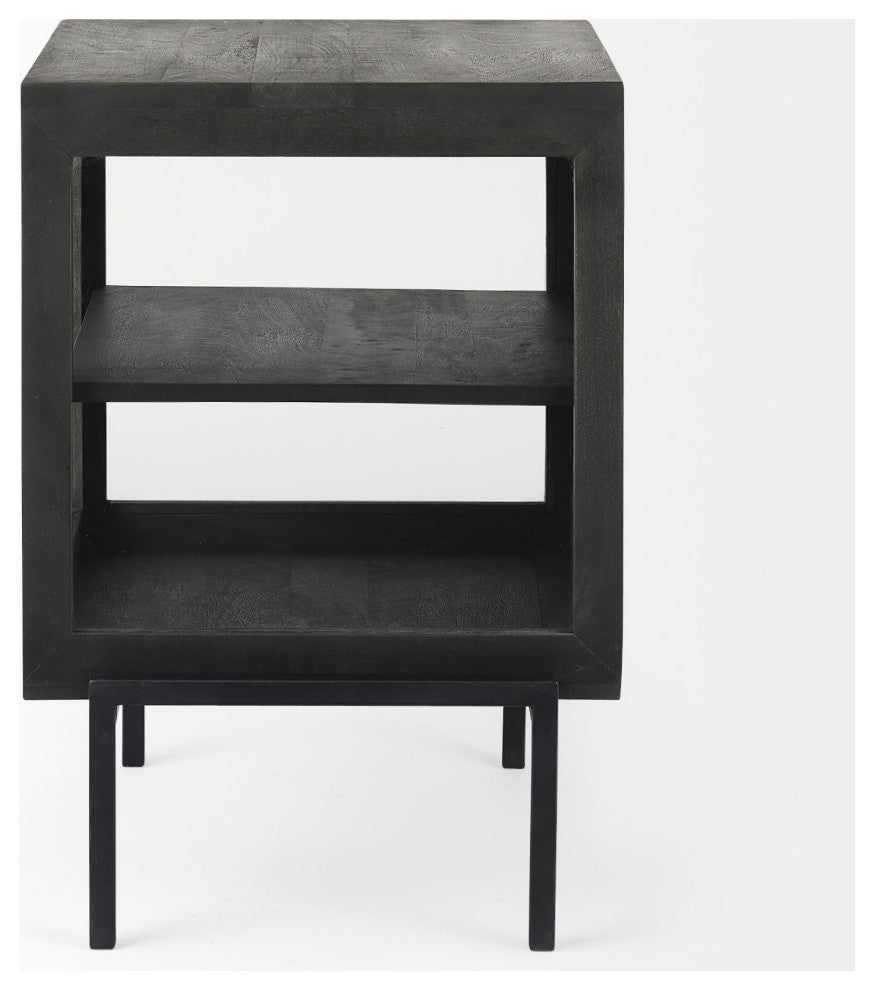 Rustic Black on Black Shadowbox Cabinet