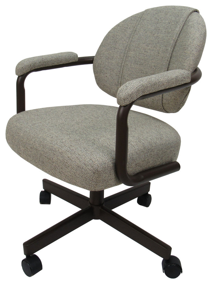M-70 Caster Swivel Tilt Kitchen Chair with Wheels, Portwood Ash - Brown