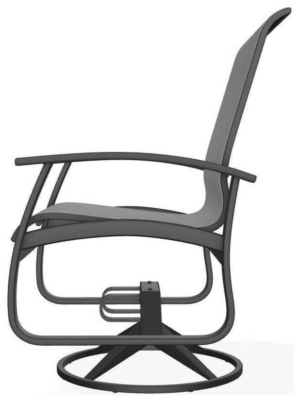 Belle Isle Sling Outdoor Swivel Rocker, Augustine Denim/Graphite