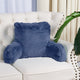Fox Faux Fur Bedrest, Needs Assembly, Dark Blue, 20"x18"x17"