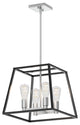 Artika Carter Square Chandelier, Silver & Black