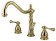 Kingston Brass Widespread Bathroom Faucet With Retail Pop-Up, Polished Brass