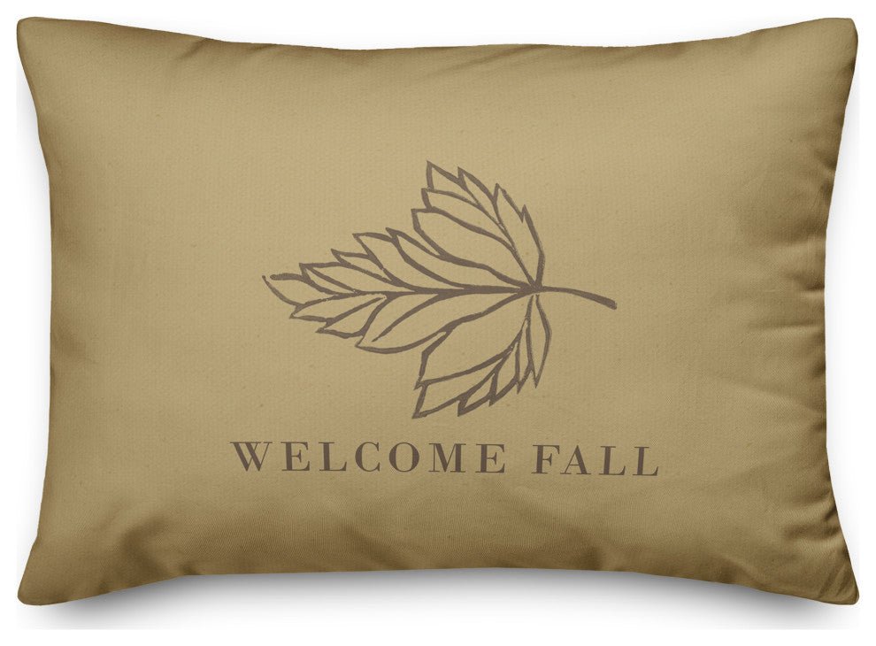 Welcome Fall Leaf 1 14"x20" Spun Poly Pillow