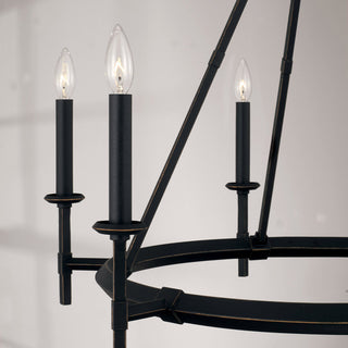 Capital Lighting 445261 Ogden 6 Light 33"W Taper Candle Ring - Brushed Black