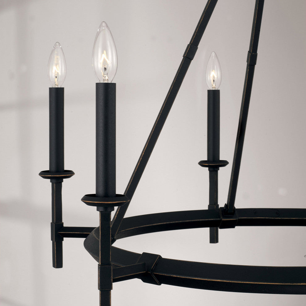 Capital Lighting 445261 Ogden 6 Light 33"W Taper Candle Ring - Brushed Black