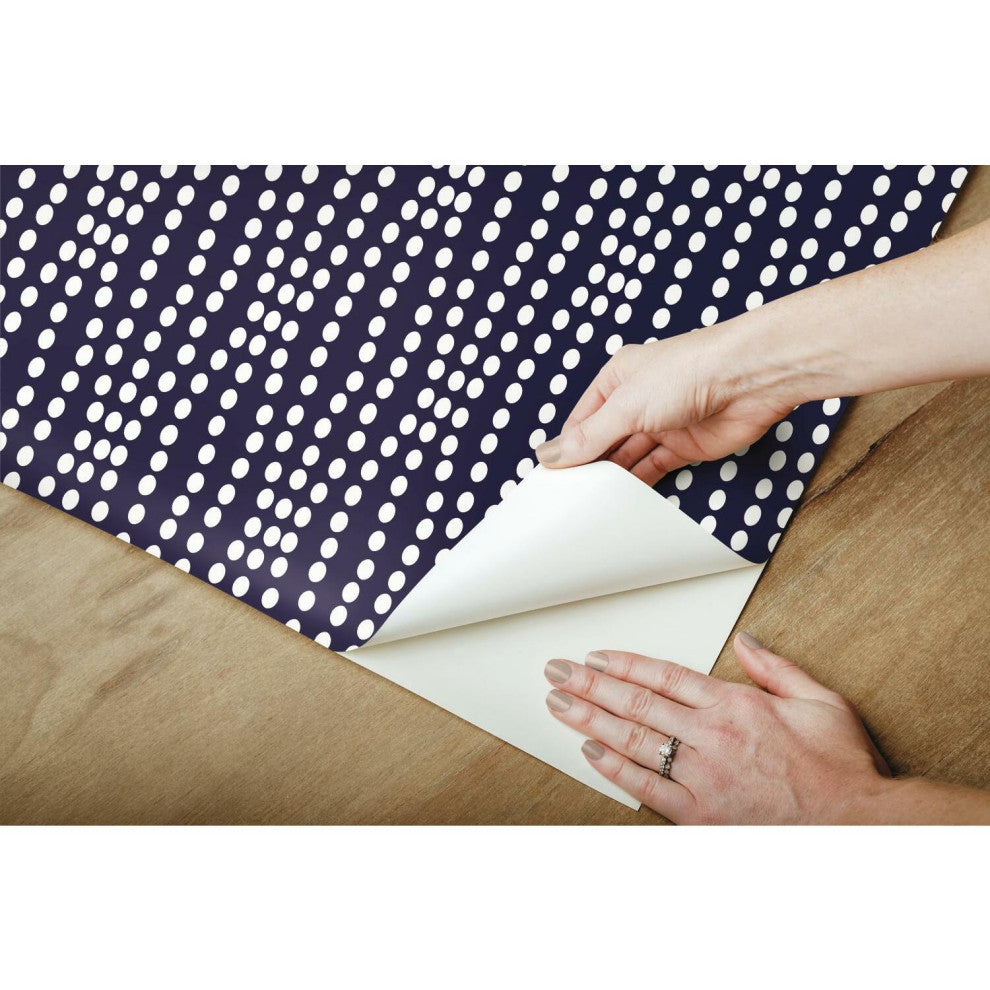 Navy & White Strands Peel & Stick Wallpaper