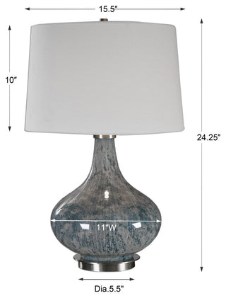 Uttermost Celinda Blue Gray Glass Lamp