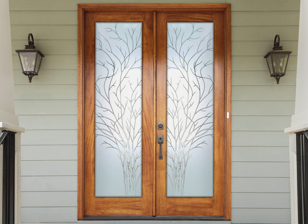 Interior Prehung Door or Interior Slab Door - Wispy Tree - Primed - 30" x...