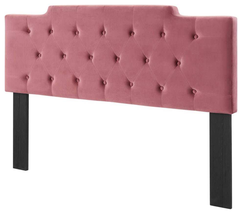 Tufted Headboard, Twin Size, Velvet, Pink, Modern Contemporary, Bedroom Master