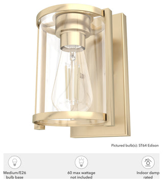 Astwood Alturas Gold 1 Light Sconce Wall Light Fixture