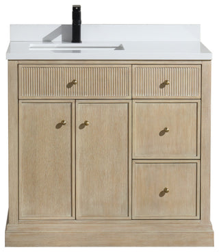 Redondo Bathroom Vanity, Ash Oak, 36", Single Sink, Freestanding