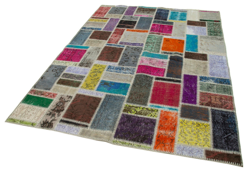 Rug N Carpet - Handwoven Oriental 5' 9" x 8' 0" Decorative Patchwork Area Rug