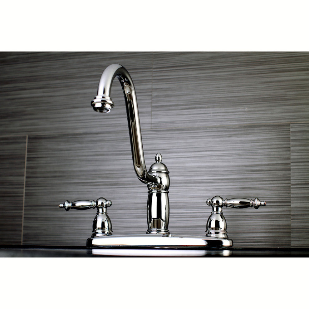 Kingston Brass Centerset Kitchen Faucet, Polished Chrome