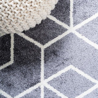 Tumbling Blocks Modern Geometric Gray/White 3'x5' Area Rug