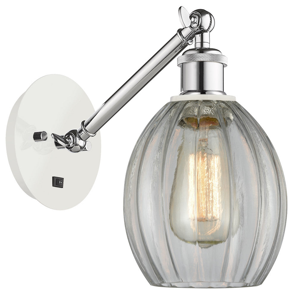 Innovations 317-1W-WPC-G82 1-Light Sconce, White and Polished Chrome