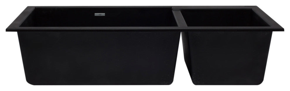 ALFI brand AB3319UM-BLA Black 34" Undermount Granite Composite Kitchen Sink