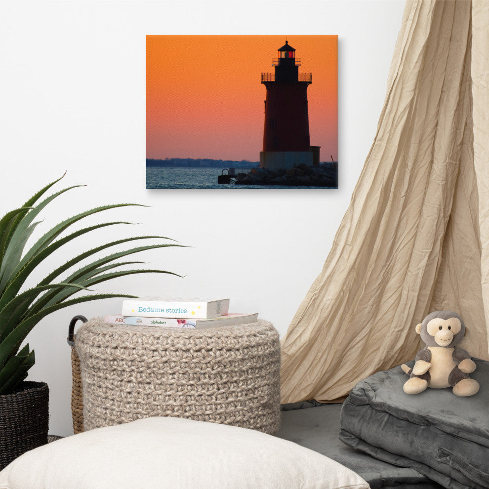 Sunset at Henlopen State Park 3 Coastal Canvas Wall Art Print, 16" X 20"